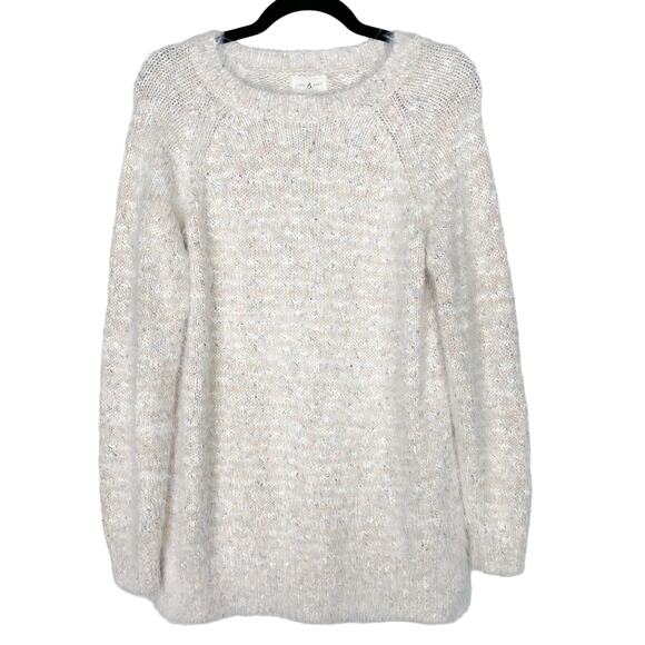 Lou & Grey Medium Light Pink Blush Eyelash Fuzzy Tunic Sweater Speckled Textured - Picture 1 of 9